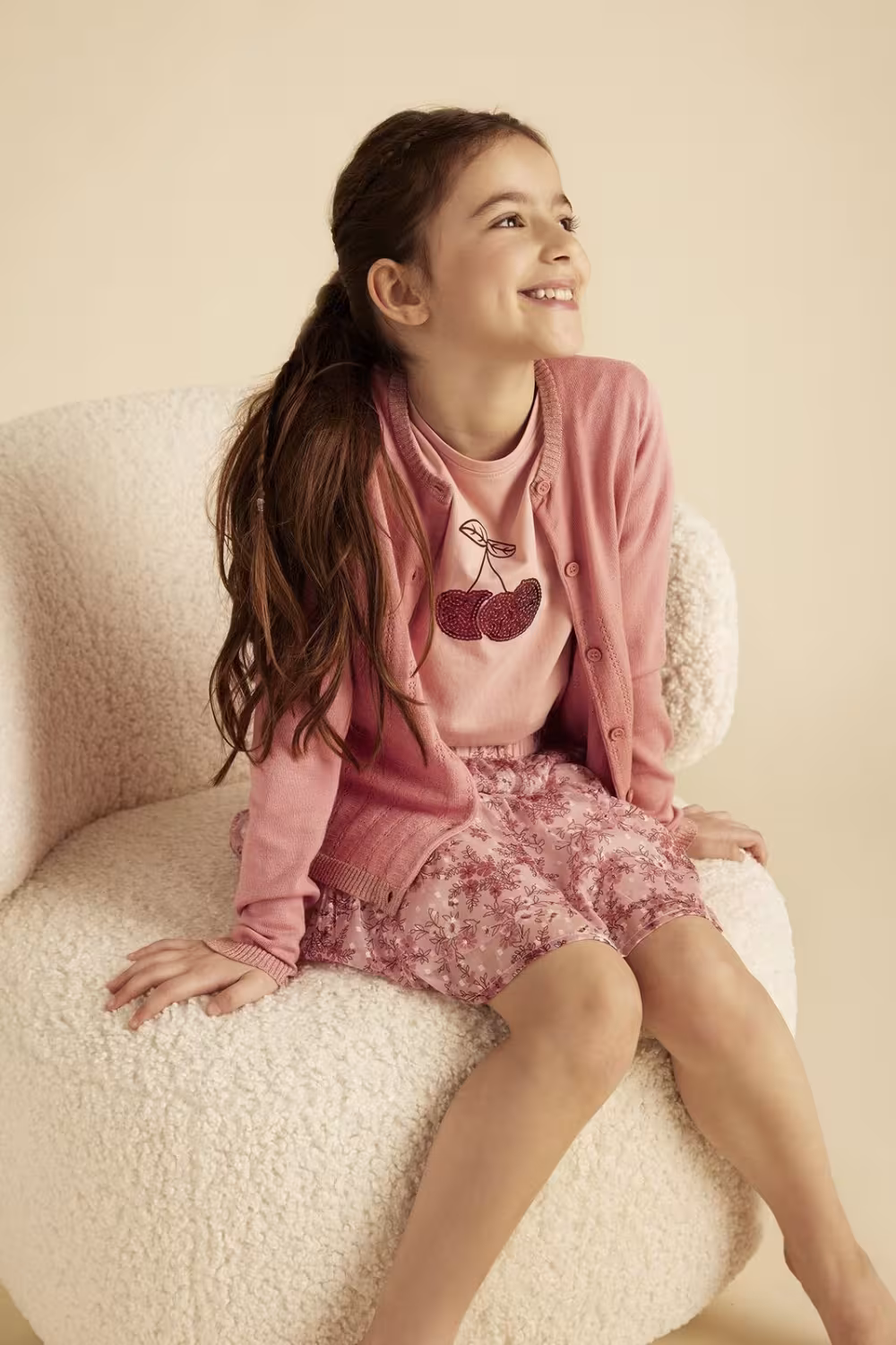 Creamie M&auml;dchen T-Shirt mit Pailletten-Kirschen rosa