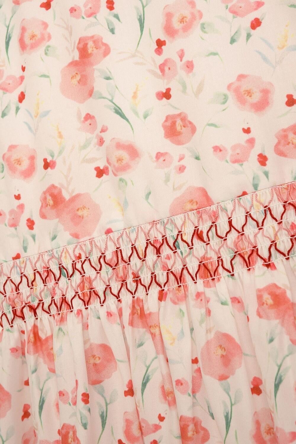 DANAMADE Kinder M&auml;dchen Kleid festlich Blumen Celia aprikot