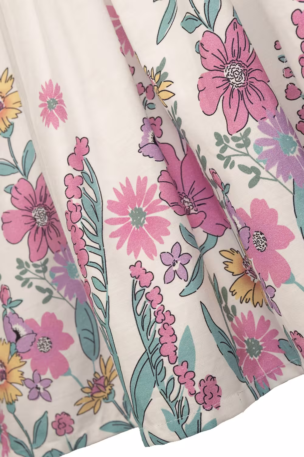 DANAMADE M&auml;dchen Kleid Sommerkleid Caro gebl&uuml;mt ecru