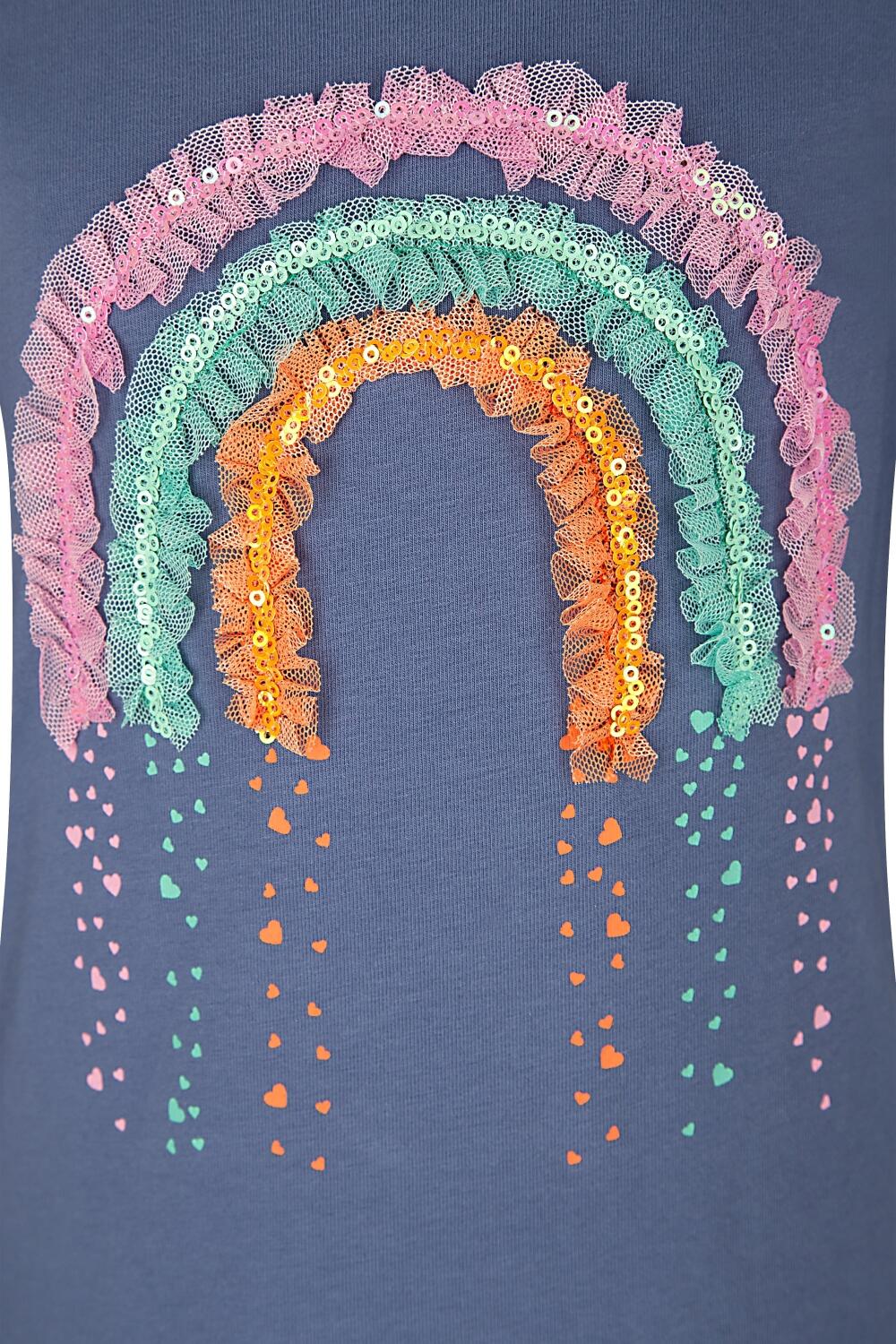 Happy Girls M&auml;dchen Kinder Kleid Regenbogen blau