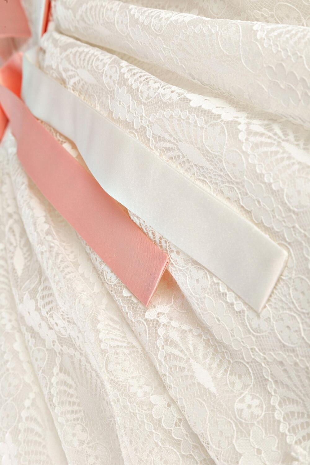 Happy Girls Mädchenkleid festlich Kommunionkleid Spitze ecru