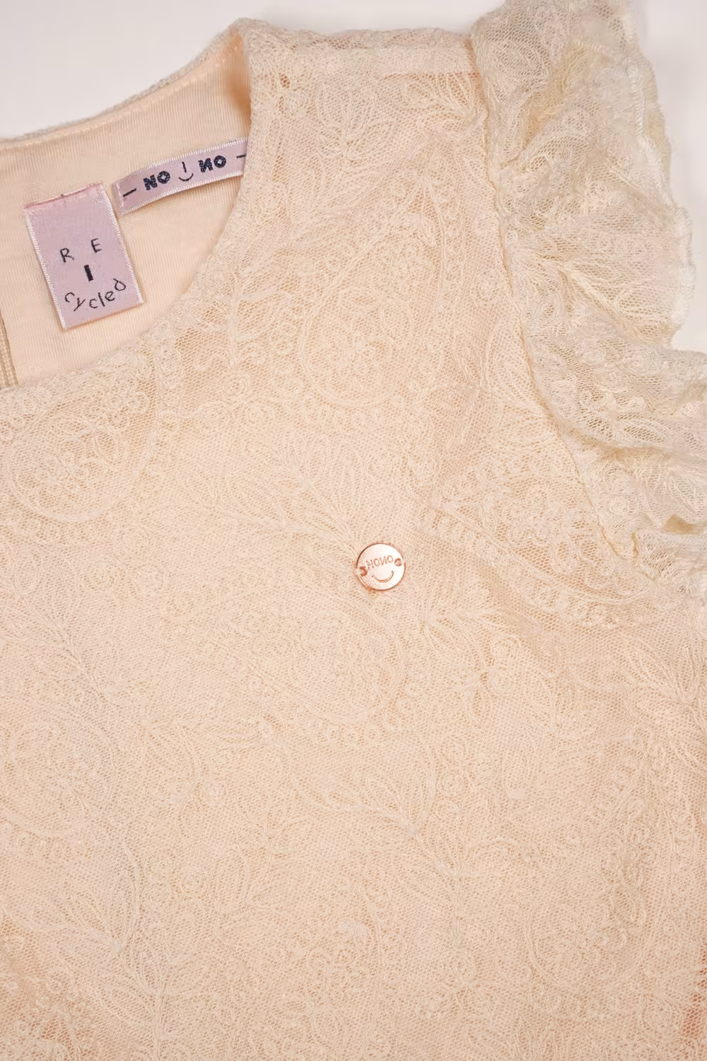 Nono festlicher M&auml;dchen Jumpsuit mit Spitzenoberteil Sand Blush