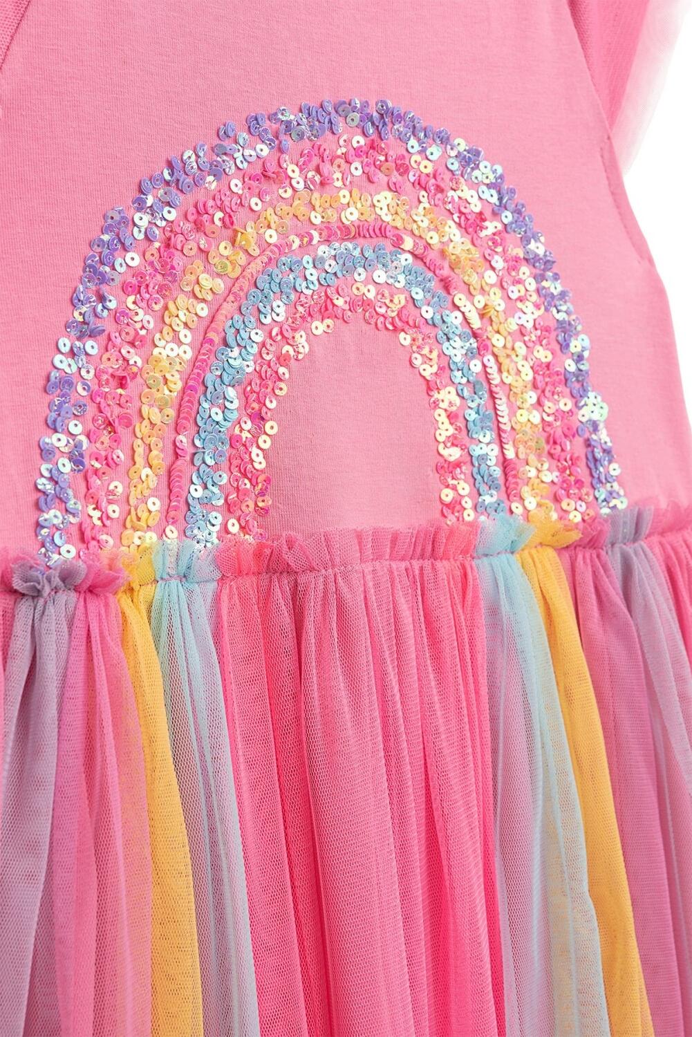 DANAMADE Mädchen Kleid Sommerkleid Regenbogen candy