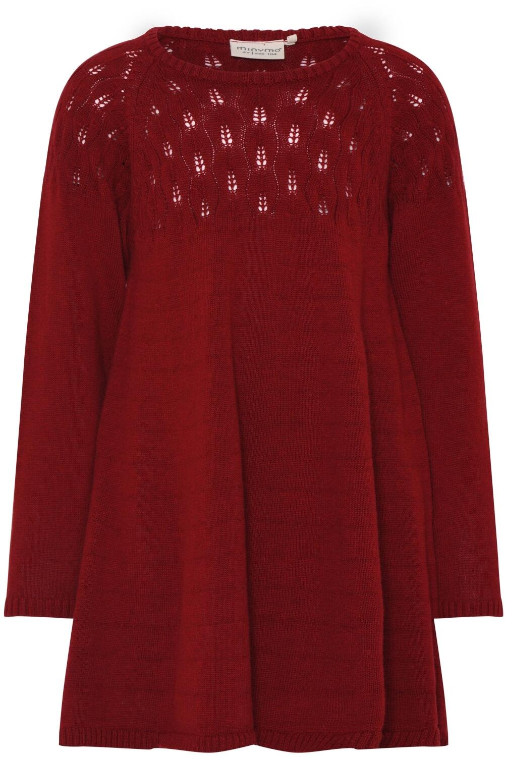 minymo Mädchen Kleid Strickkleid rot