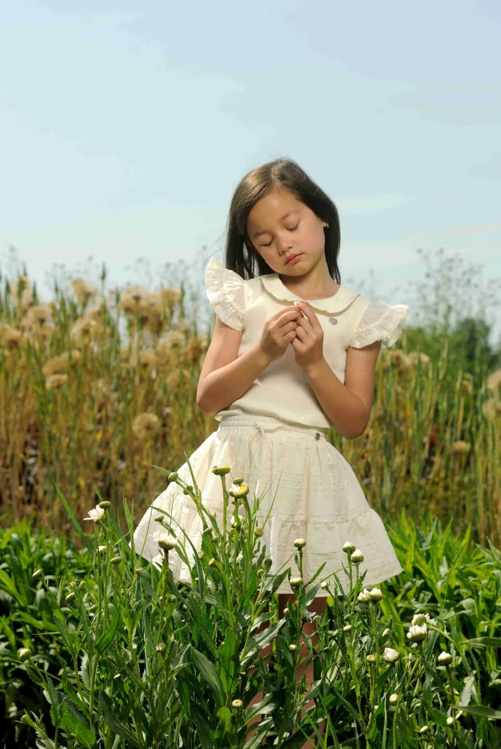 Le Chic Kinder Mädchen Rock festlich Teluca ecru