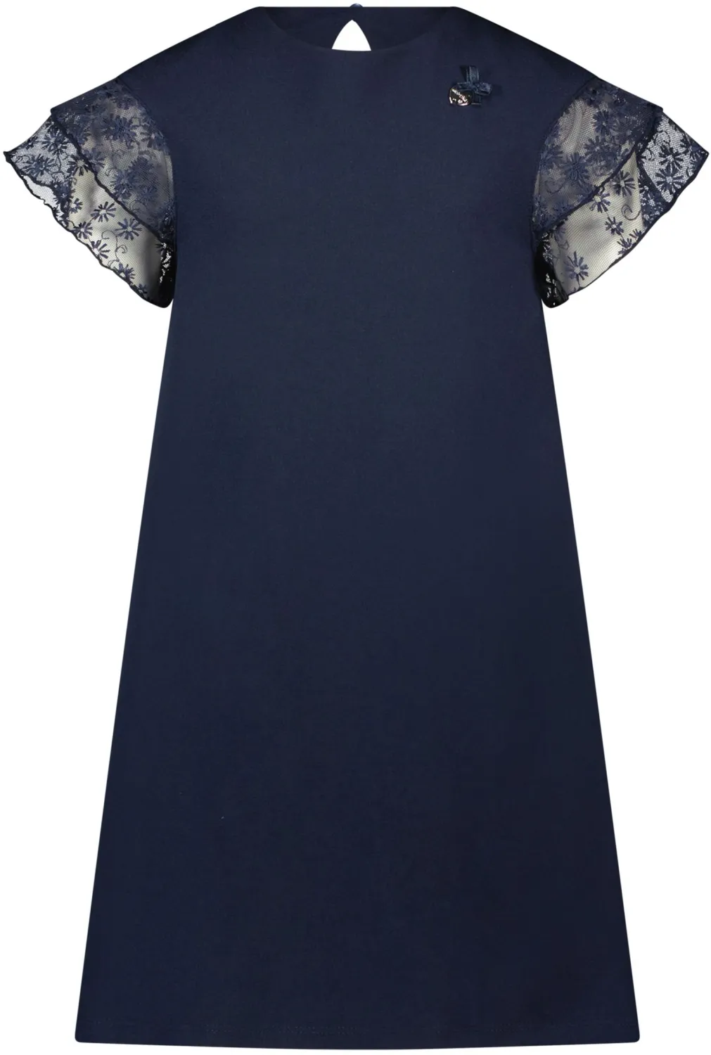 Le Chic Konfirmation Mädchen Kleid festlich Krepp blau