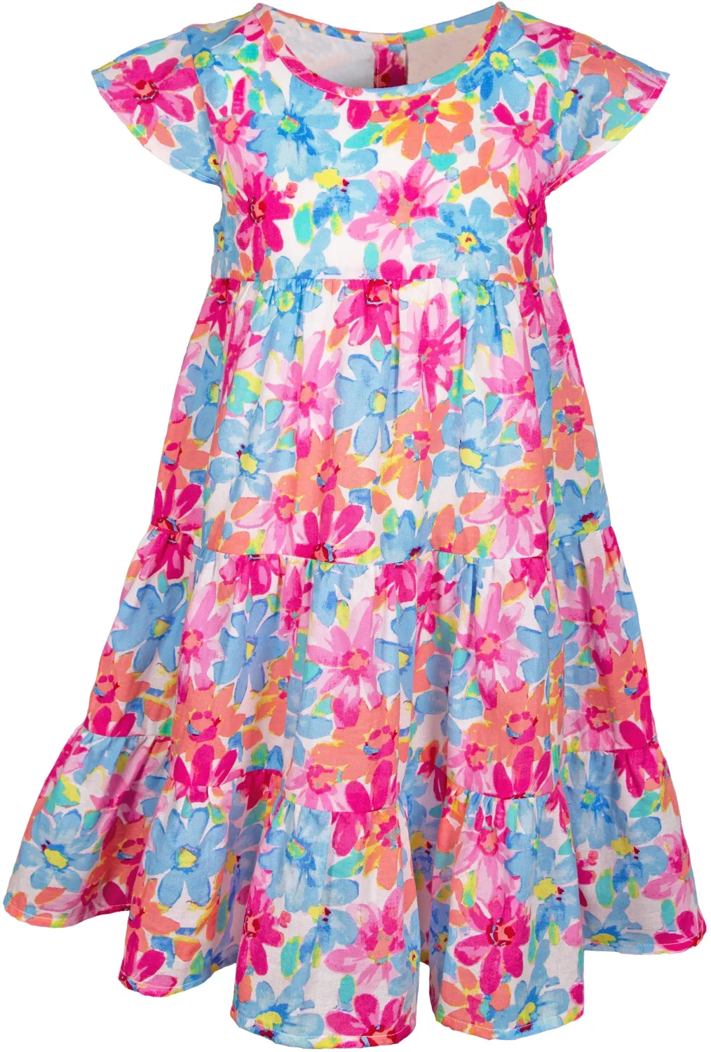 Happy Girls M&auml;dchen Kleid Sommerkleid Bl&uuml;ten fuchsia