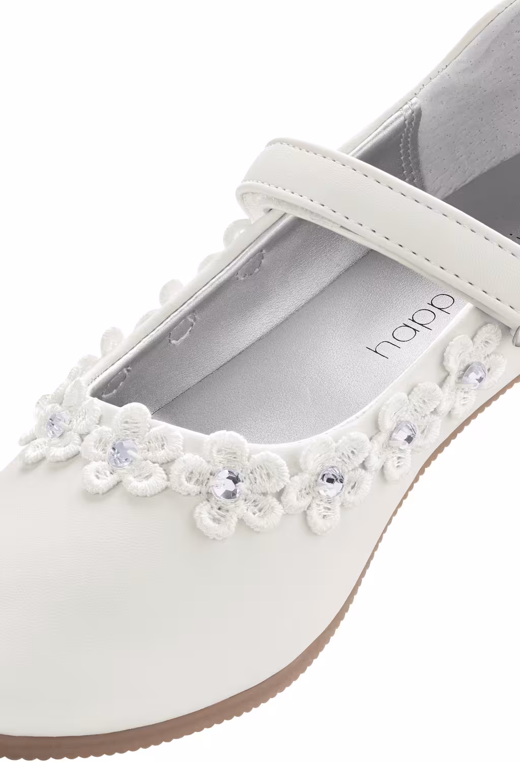Happy Girls festliche Kinderschuhe Kommunion Blumen ecru