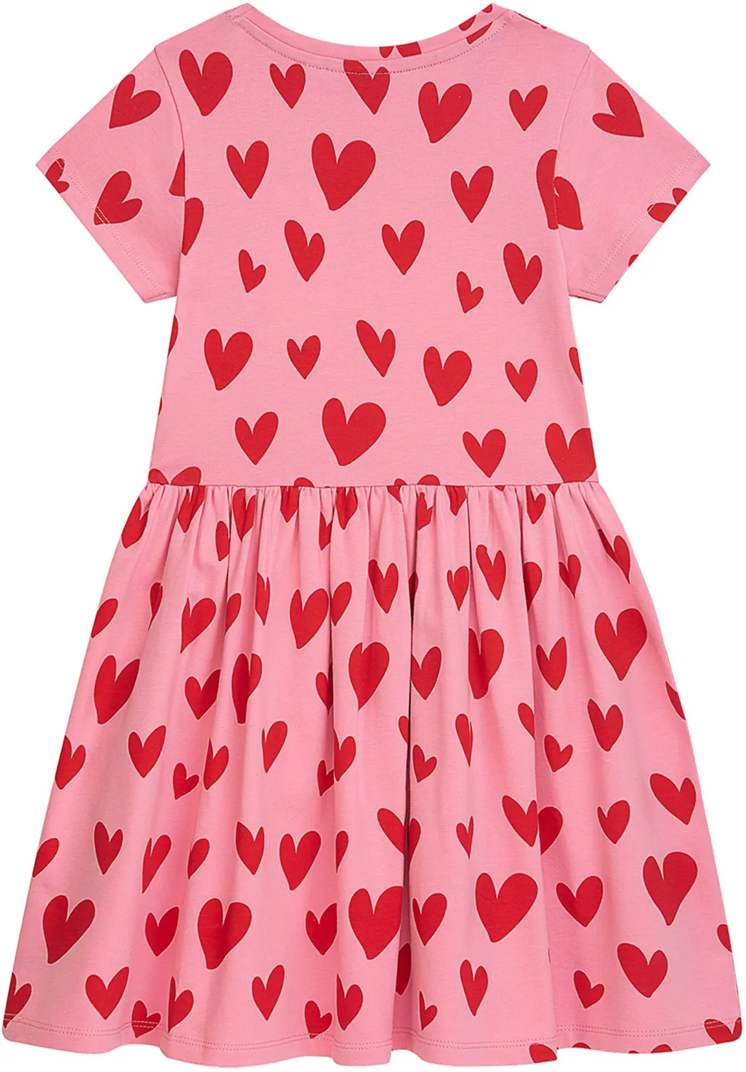 DANAMADE M&auml;dchen Kleid Sommerkleid Herz Linni rosa