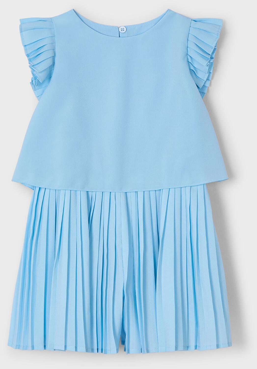 Mayoral festlicher M&auml;dchen Jumpsuit Plissee hellblau