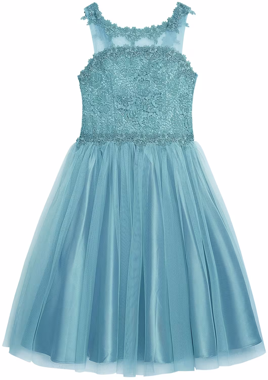 Danamade festliches Teens M&auml;dchen Kleid Celia smoke blue