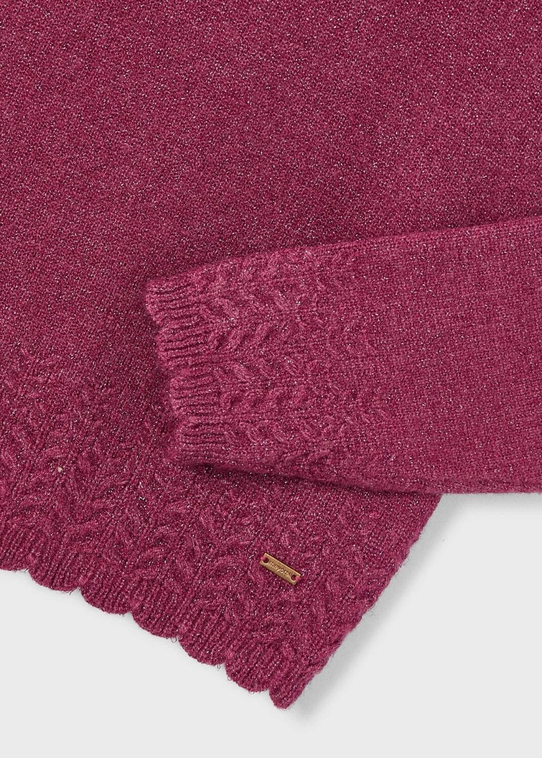 mayoral Mädchen Pullover mit Zopfabschluss kirschrot