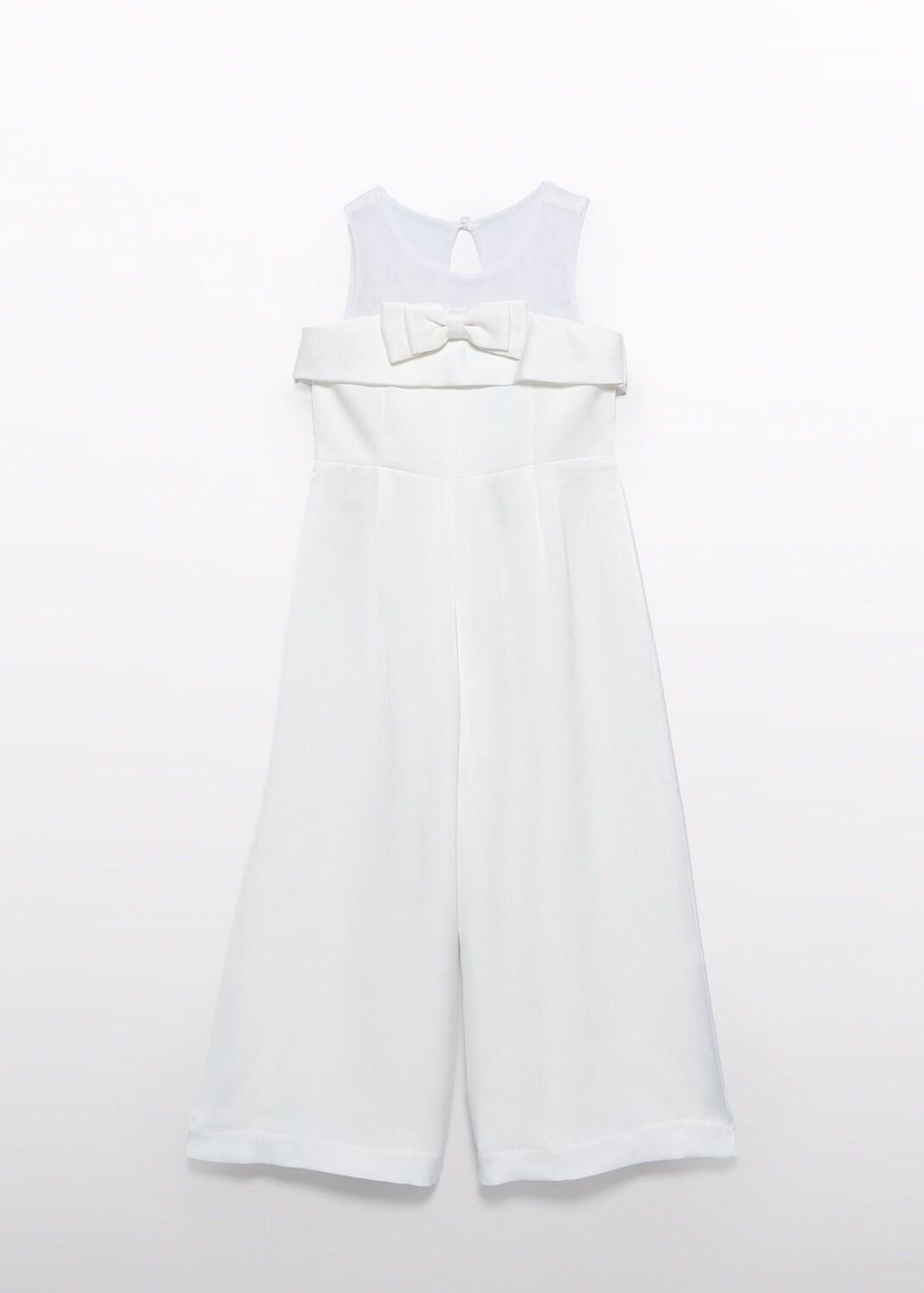 abel & lula M&auml;dchen Jumpsuit festlich Schleife ecru