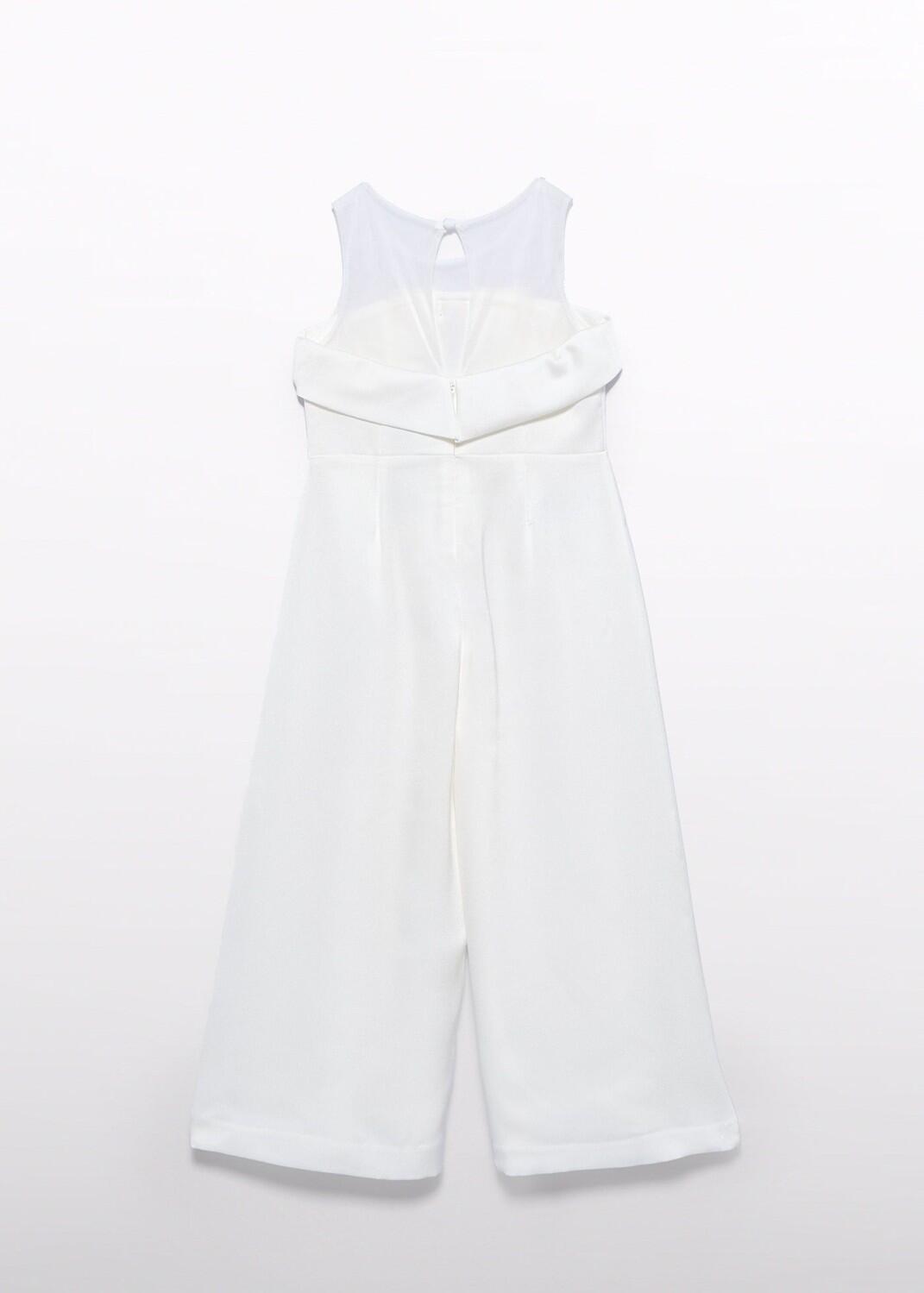 abel & lula M&auml;dchen Jumpsuit festlich Schleife ecru