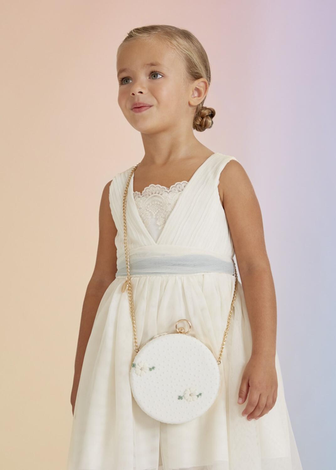 abel & lula M&auml;dchen Umh&auml;ngetasche Clutch T&uuml;ll ecru