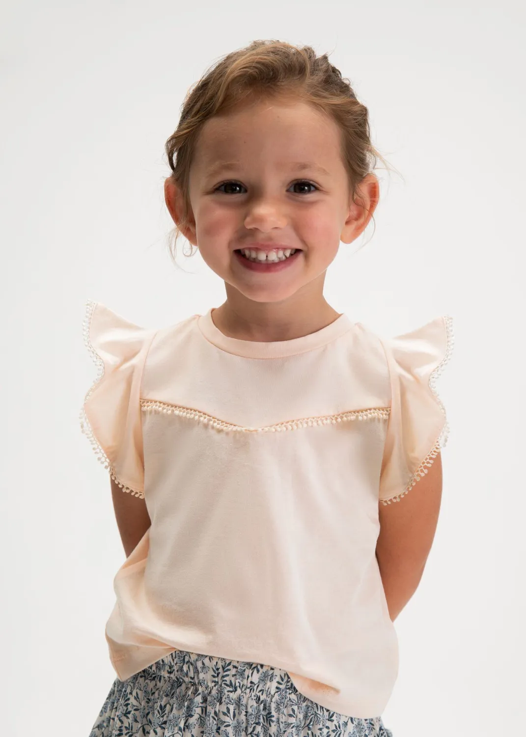 mayoral Kinder M&auml;dchen Shirt mit Borten aprikot