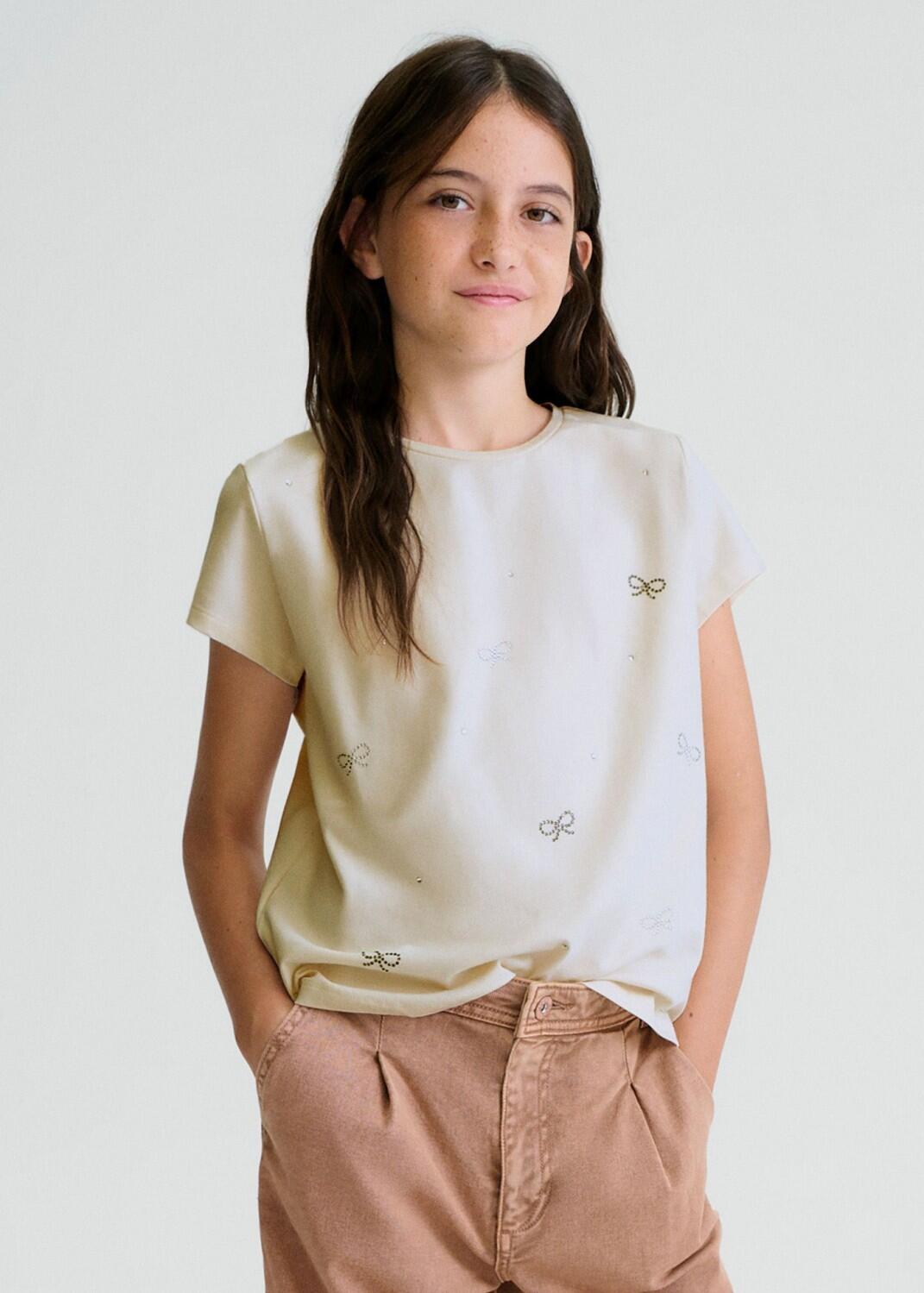 mayoral Kinder M&auml;dchen Shirt mit Schleifen beige