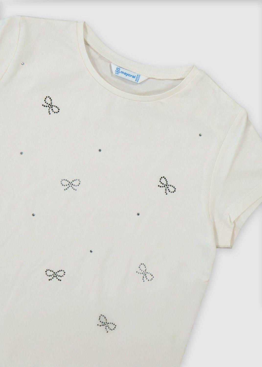 mayoral Kinder M&auml;dchen Shirt mit Schleifen beige