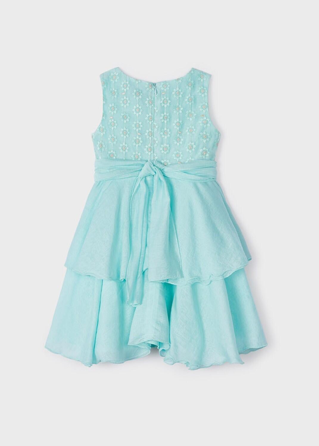 mayoral festliches Kinderkleid M&auml;dchen Kleid mit Gold-Stickerei