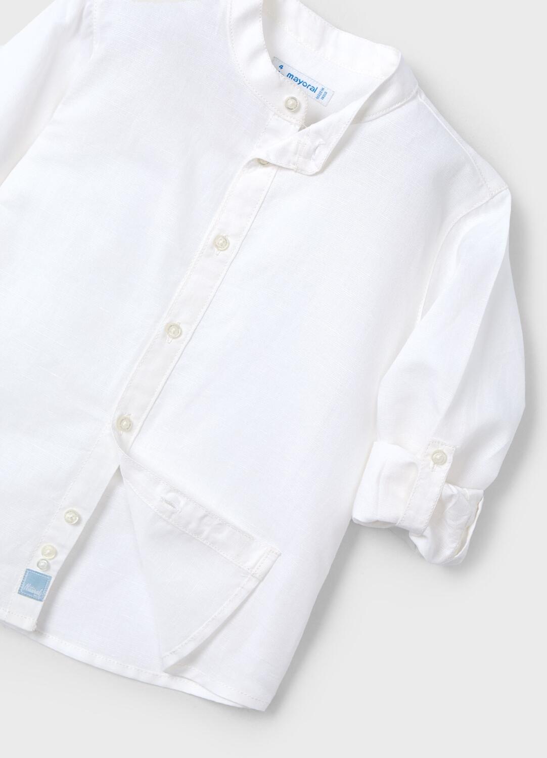 Mayoral festliches  Jungen Hemd Oberhemd mit Leinen wei&szlig;