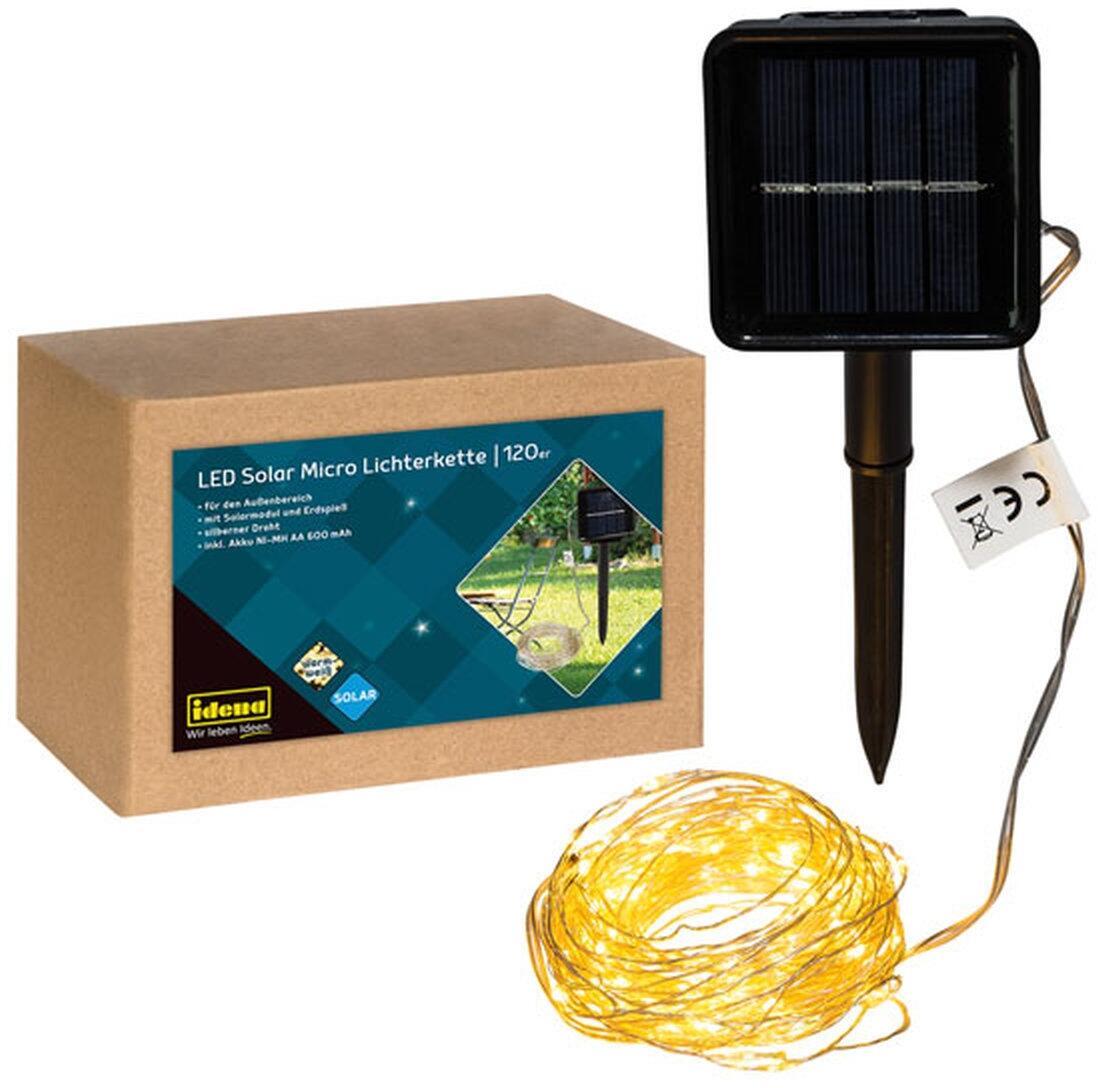 Idena Solar Lichterkette 120 Micro LED
