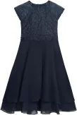 Danamade festliches Teens Mädchen Kleid Konfirmation Ines blau