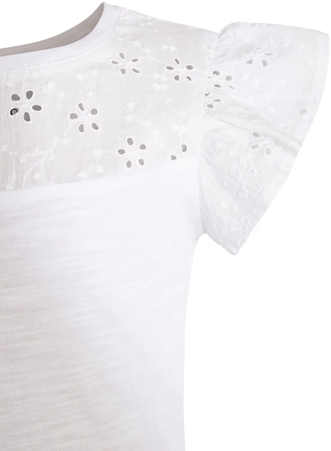 Happy Girls Mädchen T-Shirt Lochstickerei weiß