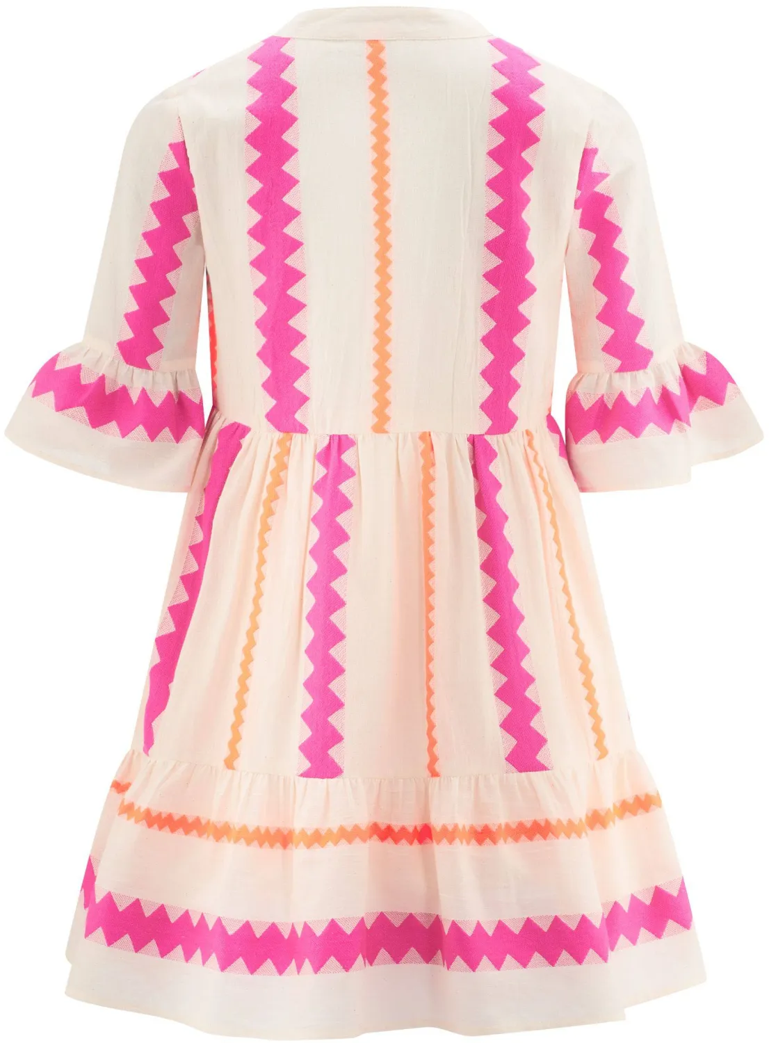 Happy Girls Teens M&auml;dchen Kleid Sommerkleid Siggi ecru neon