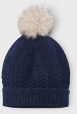 Mayoral Kinder Mädchen Mütze mit Bommel blau