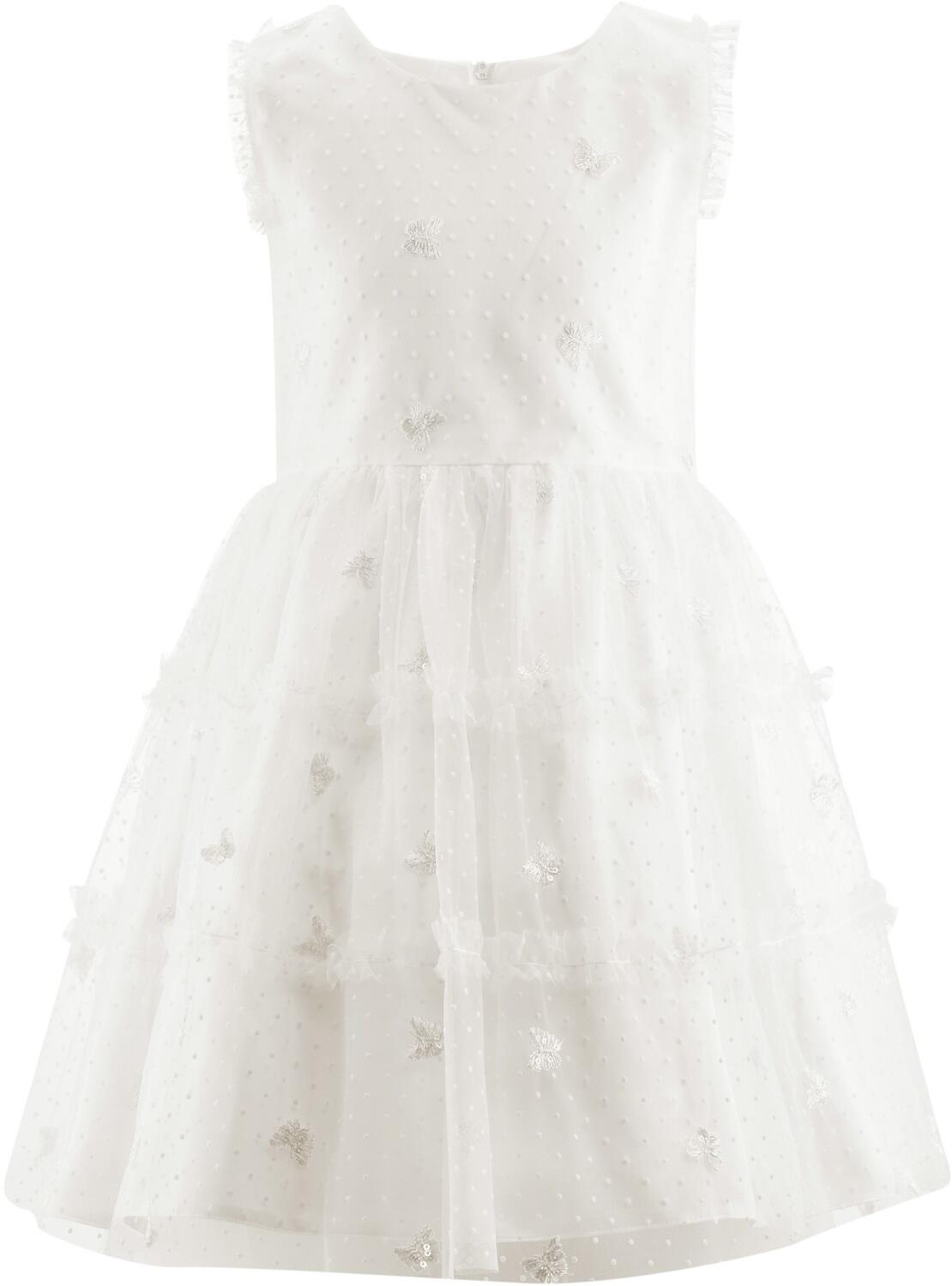 Happy Girls festliches M&auml;dchen Kleid Kommunion Schmetterling ecru