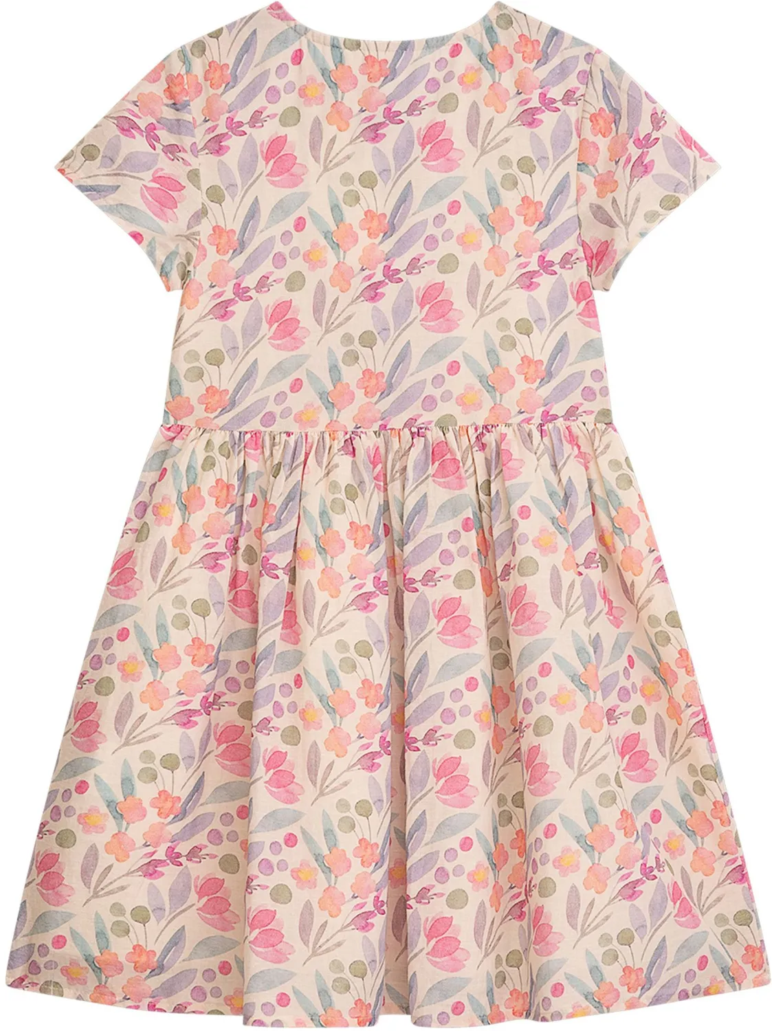 DANAMADE M&auml;dchen Kleid Sommerkleid Bella gebl&uuml;mt ecru