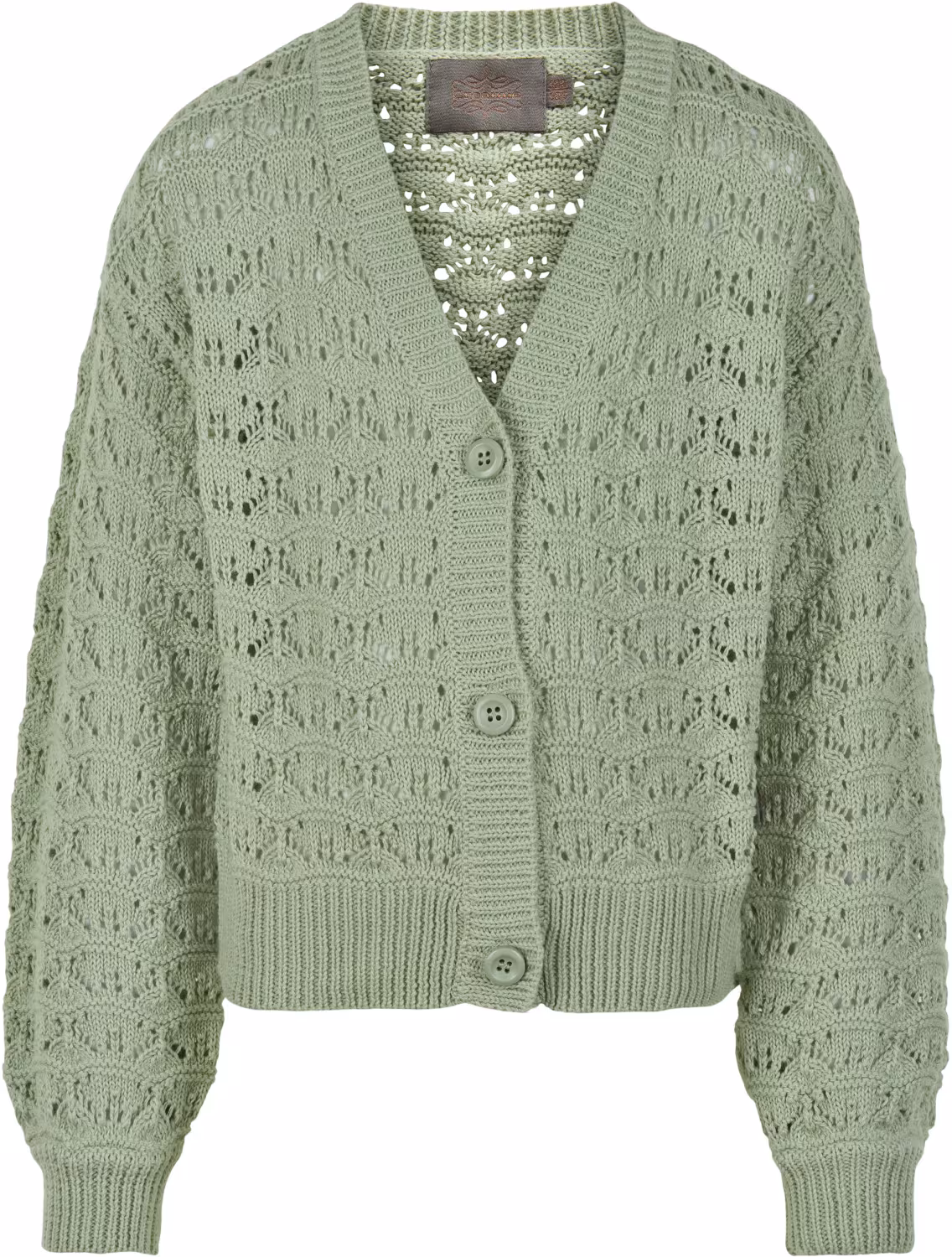 Creamie M&auml;dchen Strickjacke Cardigan Ajour gr&uuml;n