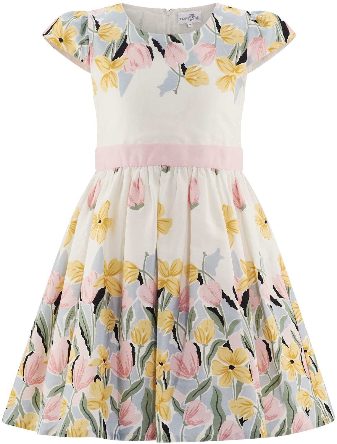 Happy Girls M&auml;dchen Kleid Sommerkleid Fr&uuml;hling ecru-pastell