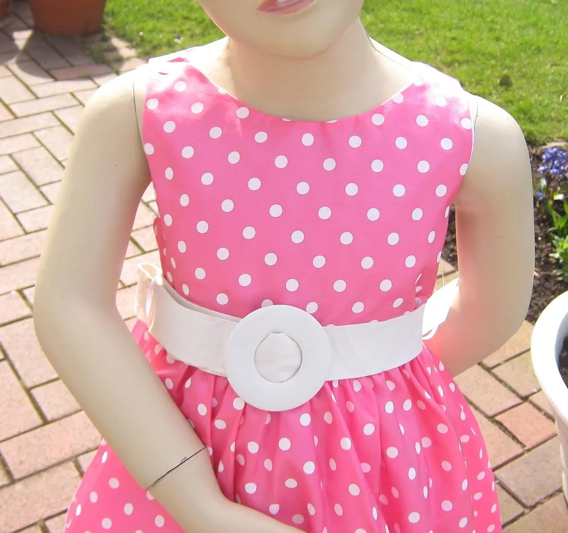 Cinderella Couture Blumenkind Mädchenkleid Punkte pink