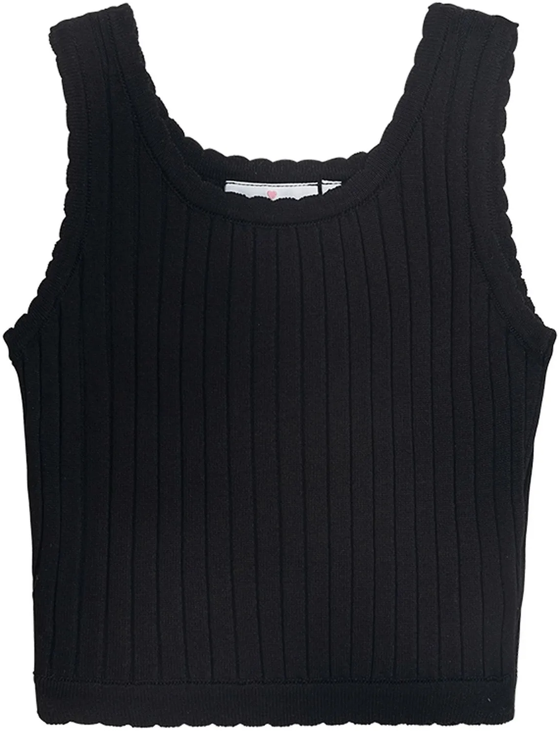 DANAMADE sommerliches Teens M&auml;dchen Top gerippt schwarz