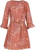 Happy Girls Mädchen Kleid mit schmalem Flechtgürtel rosewood
