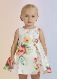 abel & lula Kinder Mädchen Kleid festlich Satin geblümt