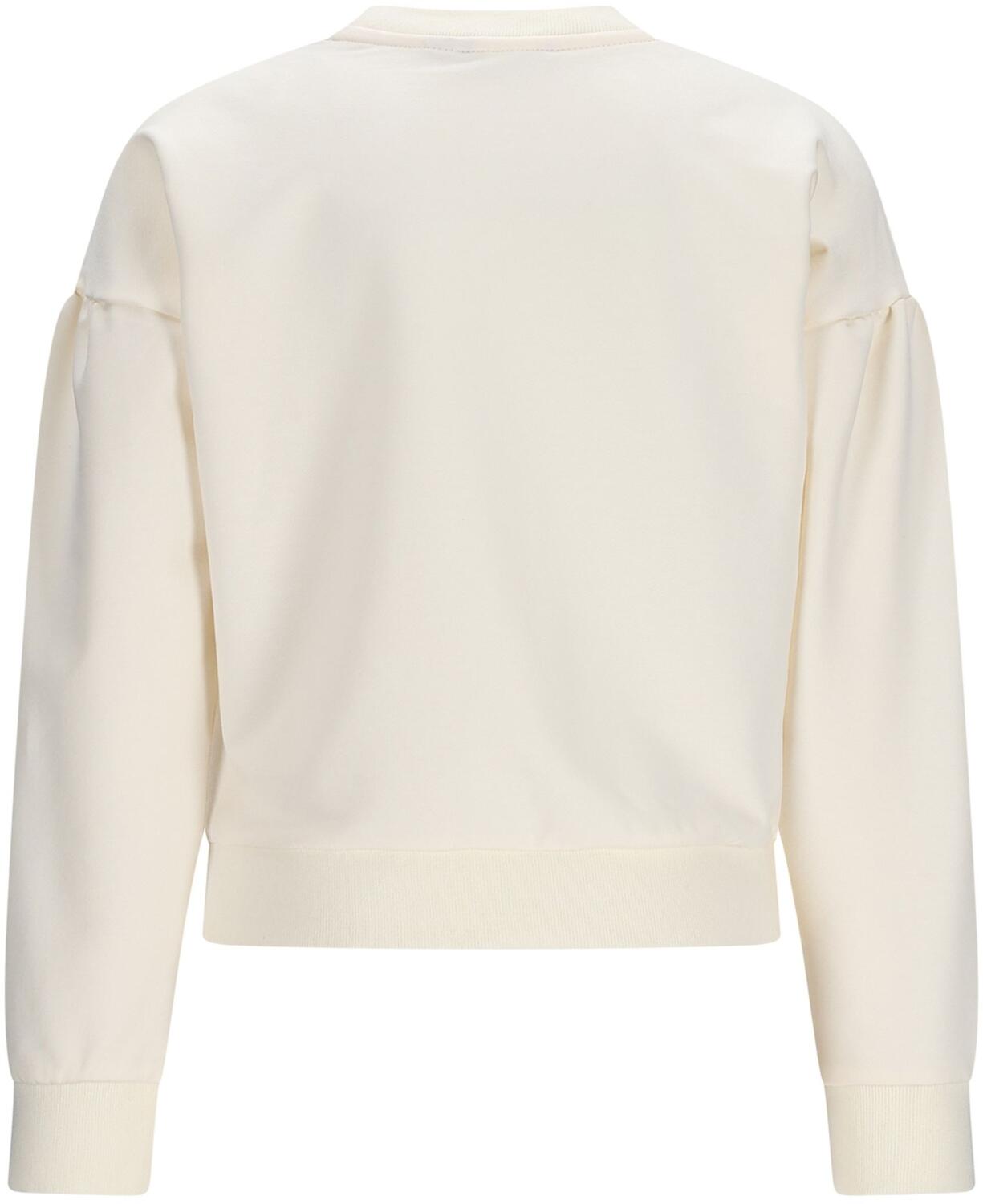 Nono Mädchen Sweatshirt mit lila Stickerei pearled ivory