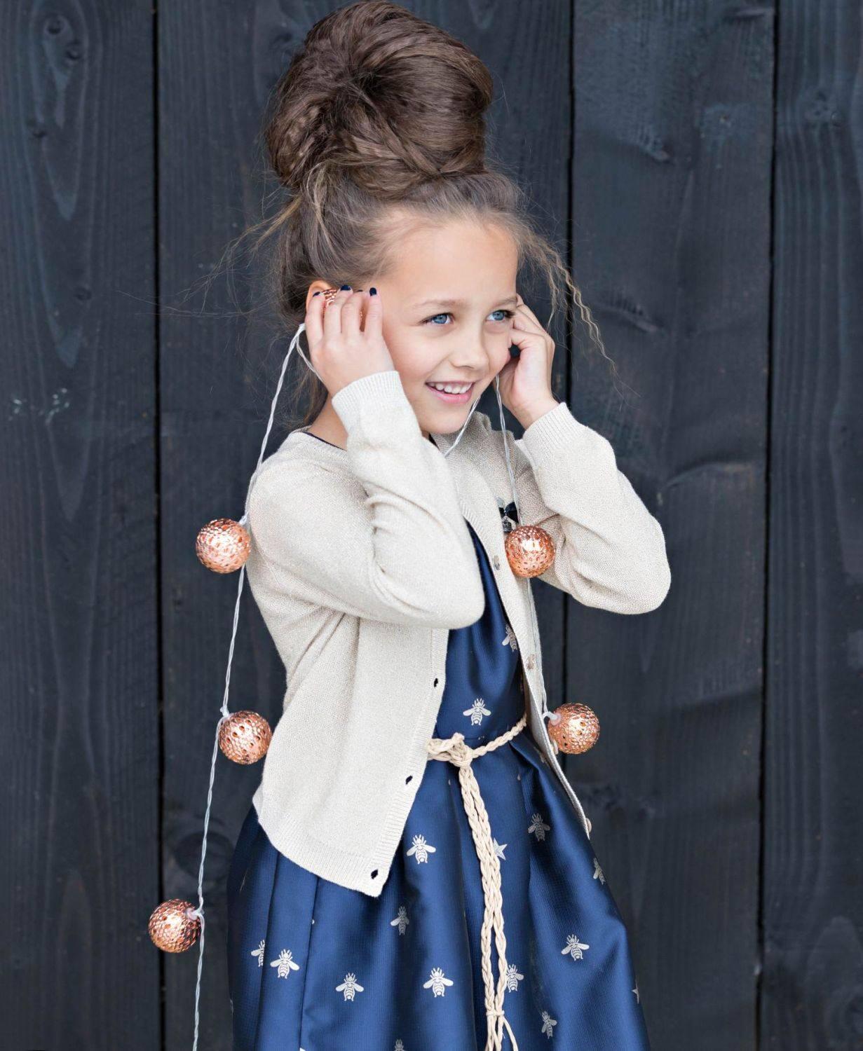 Nono Mädchen Kleid festlich Bienen blau