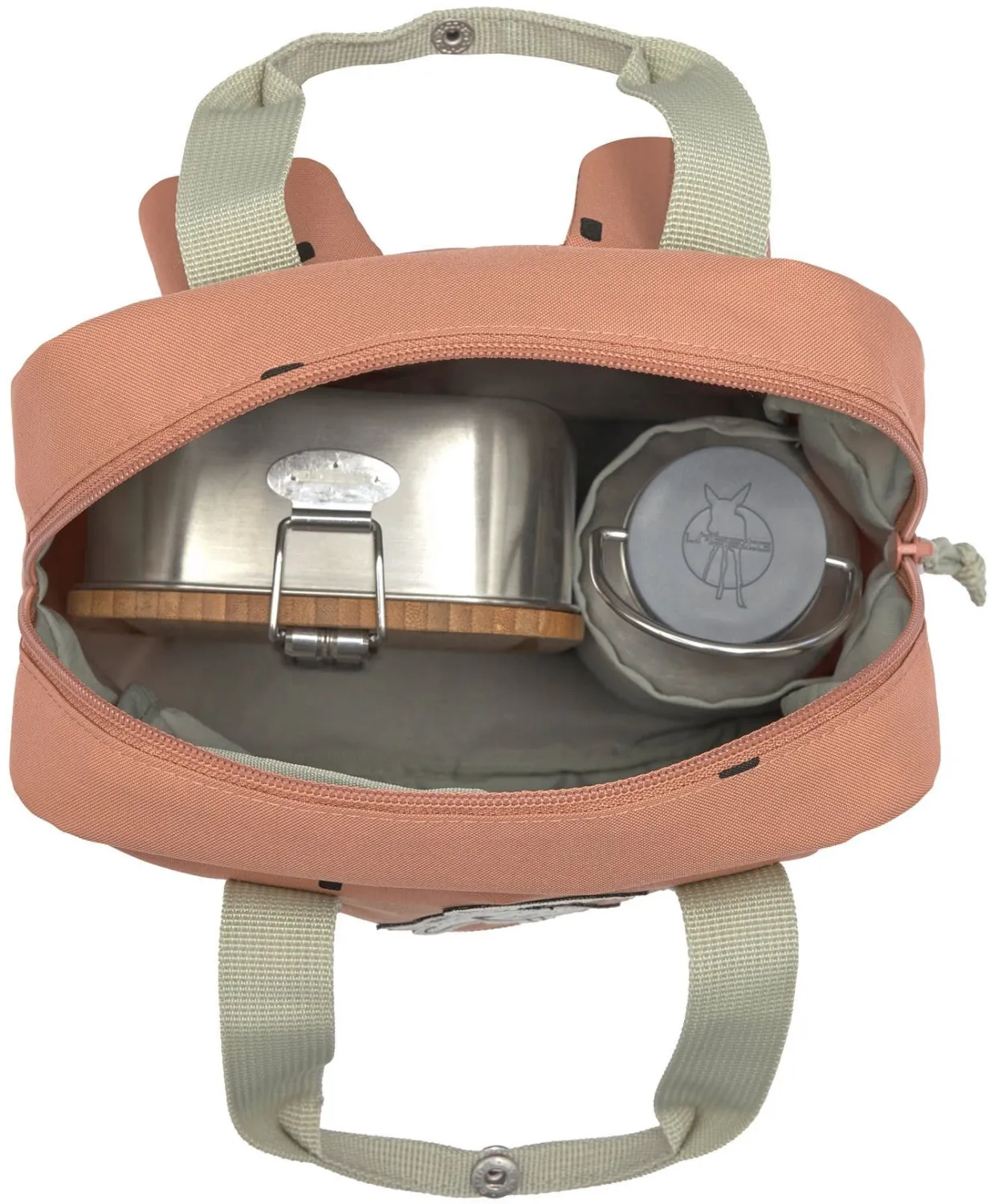 Lässig Kindergartenrucksack Square Happy Prints braun