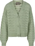Creamie Mädchen Strickjacke Cardigan Ajour grün