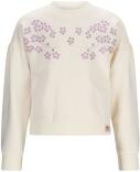 Nono Mädchen Sweatshirt mit lila Stickerei pearled ivory