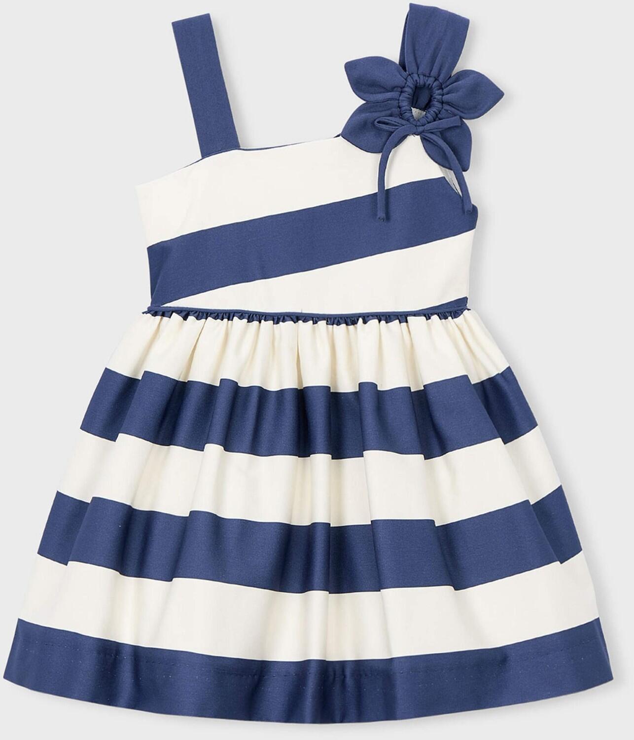 Mayoral festliches M&auml;dchen Kinder Kleid gestreift blau ecru