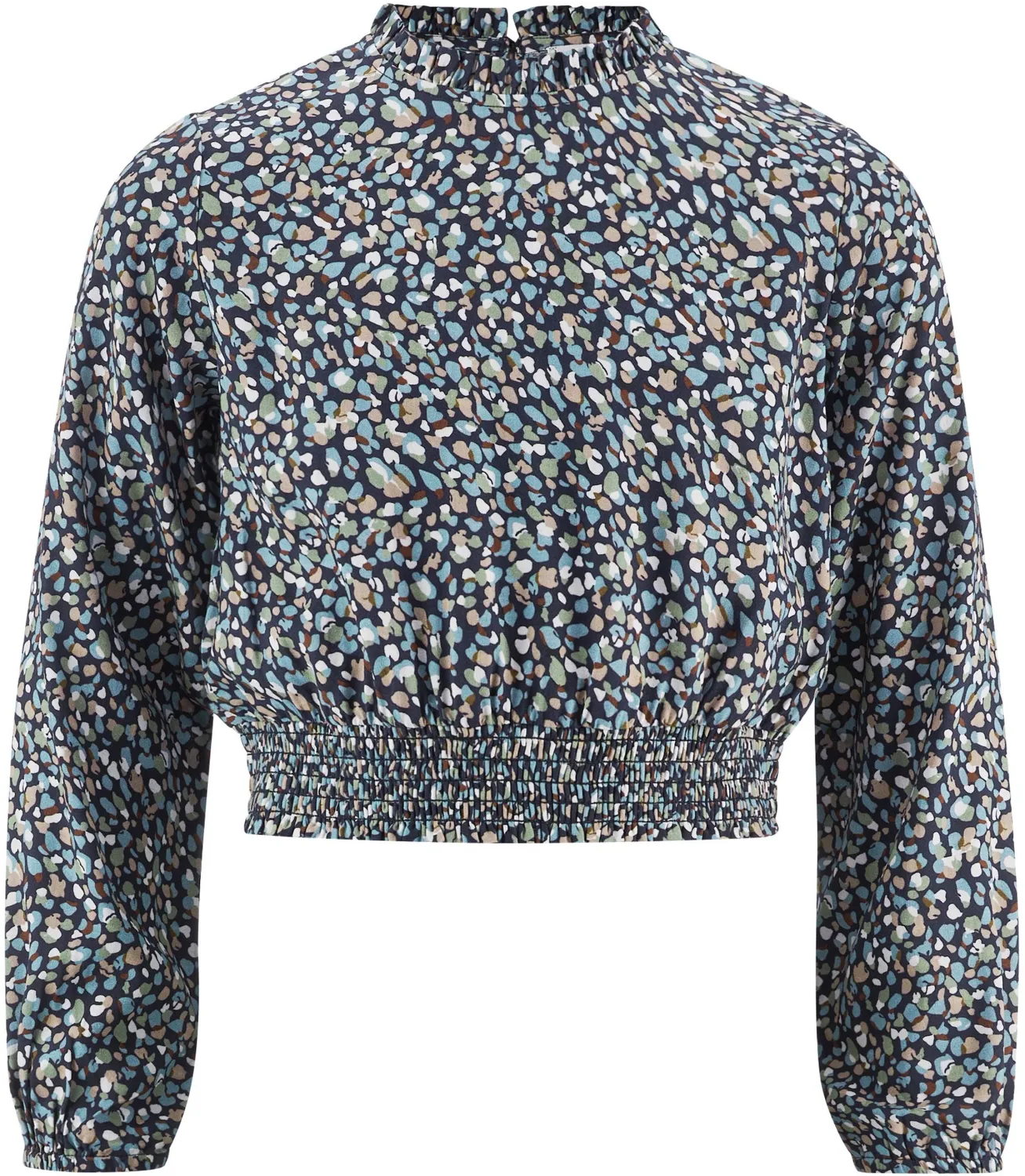 Happy Girls Teens Mädchen Bluse gemustert blau vorderteil