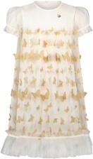 Le Chic M&auml;dchen Kleid festlich Schmetterlinge ecru