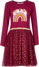 Happy Girls M&auml;dchen Kinder Kleid Regenbogen berry