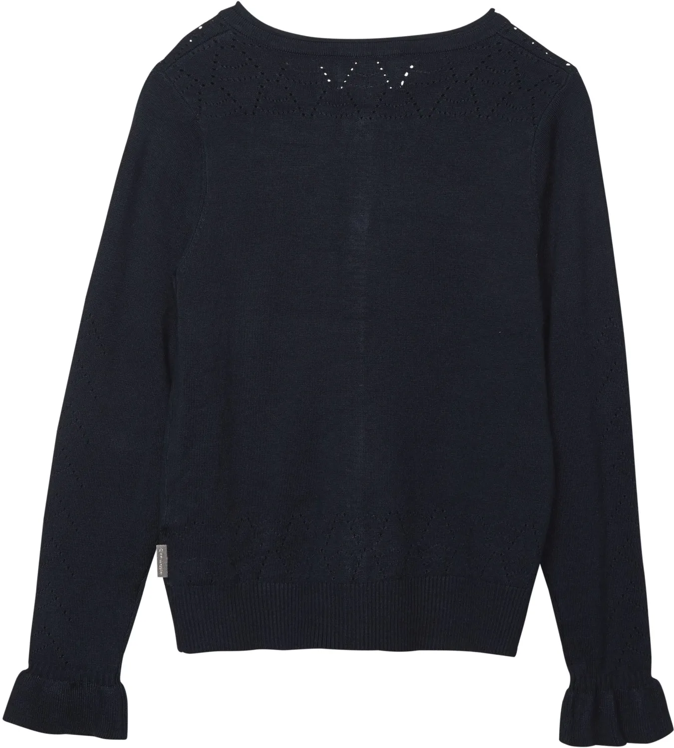 Creamie Mädchen Strickjacke Cardigan Pointelle blau