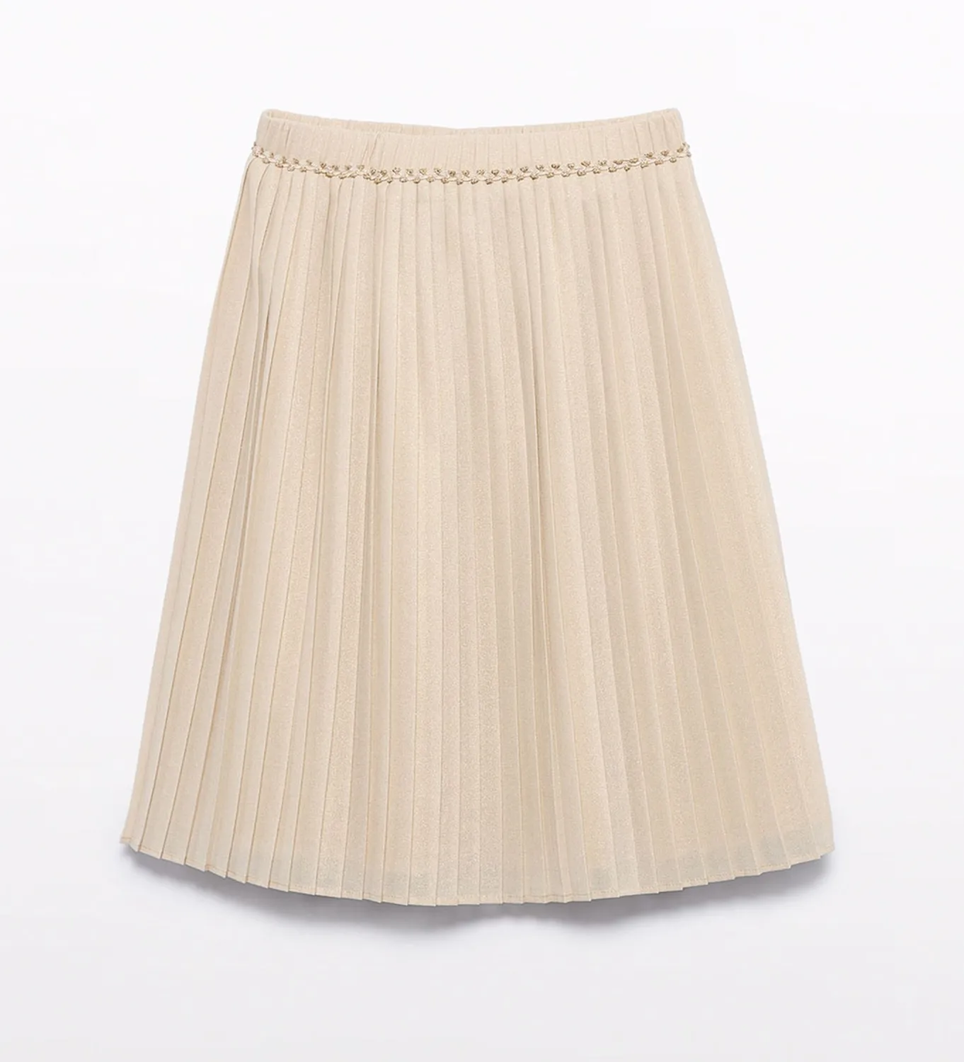 abel & lula M&auml;dchen Kinder Midi Rock Plissee Lamee gold