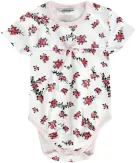 Jacky Baby Body Kurzarm Blumen off-white / rosa