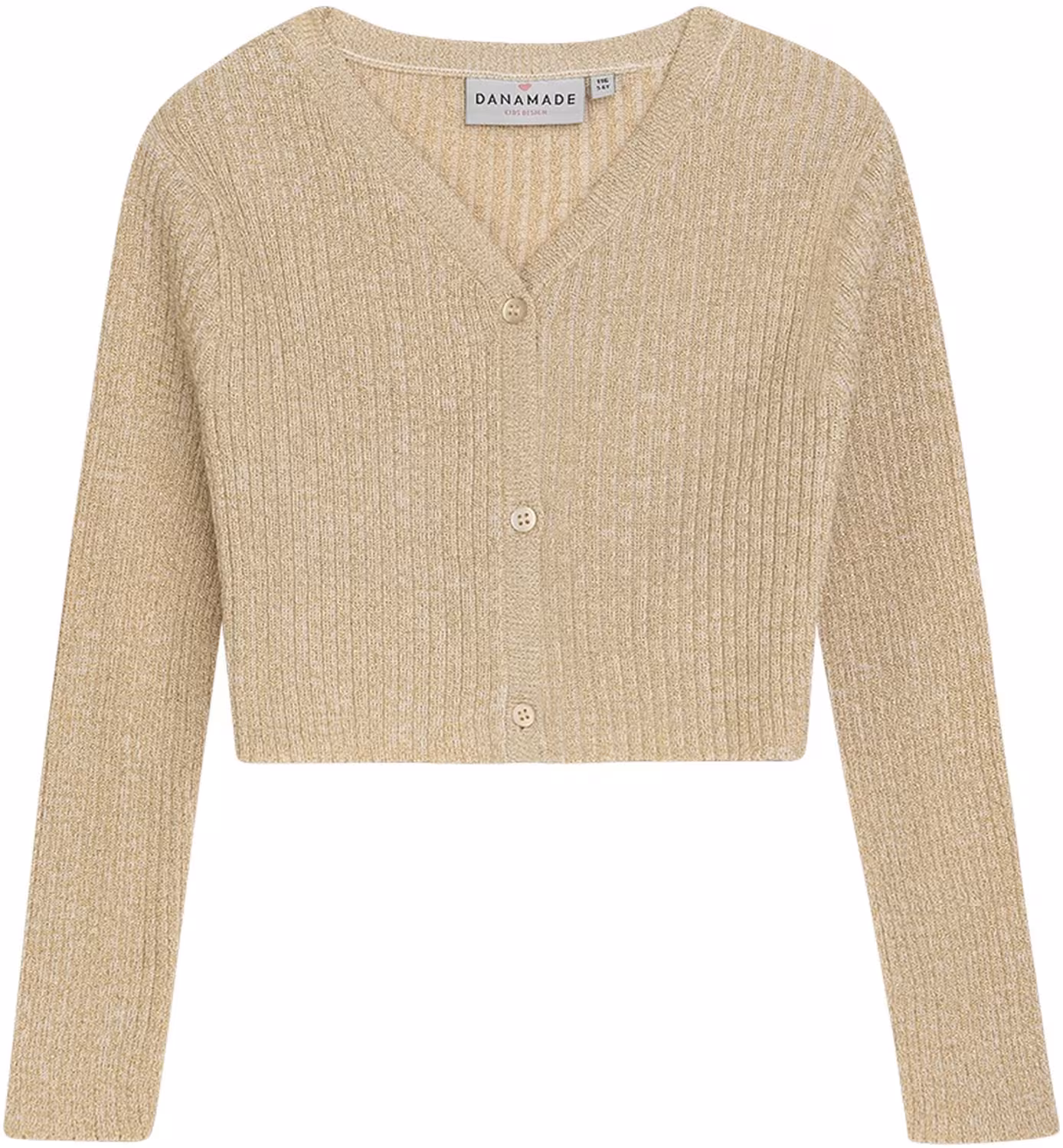 DANAMADE M&auml;dchen Cardigan Strick-Jacke Glitzer Sia gold